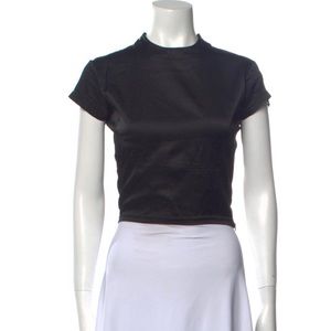 Are You Am I Black Silk Crop Top